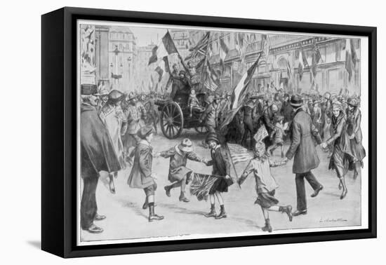 The Joy of Paris, 11 November 1918-L Sabattier-Framed Stretched Canvas