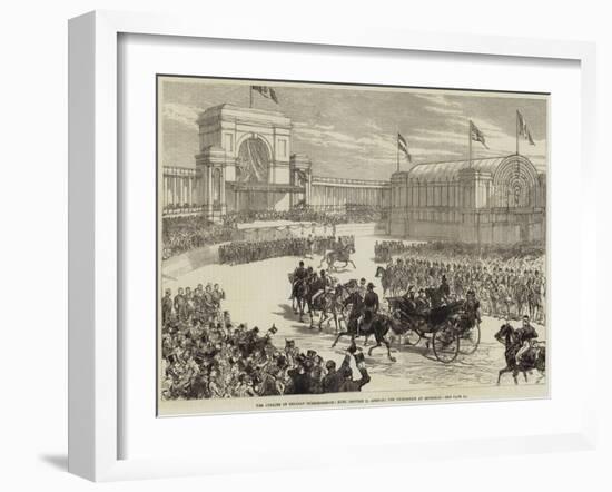 The Jubilee of Belgian Independence, King Leopold II Opening the Exhibition at Brussels-null-Framed Giclee Print