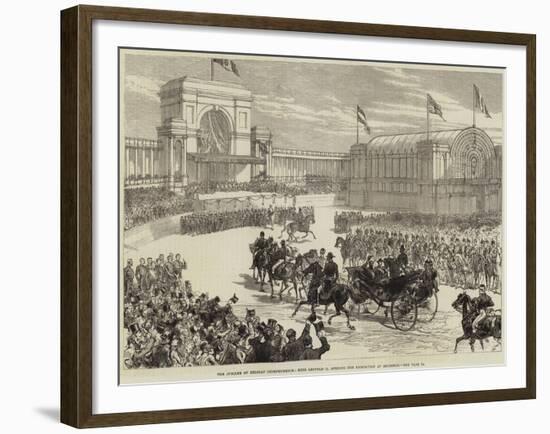 The Jubilee of Belgian Independence, King Leopold II Opening the Exhibition at Brussels-null-Framed Giclee Print