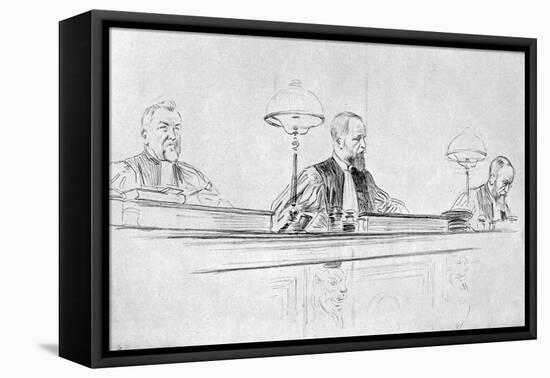 The Judge, M De Valles, During the Trial of Marguerite Steinheil, Paris, France, 1909-L Sabattier-Framed Stretched Canvas