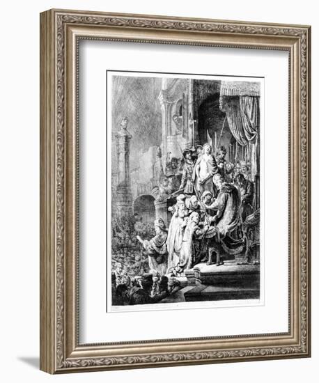 The Judgement of Christ, C.1636 (Etching)-Rembrandt van Rijn-Framed Giclee Print