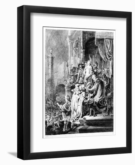 The Judgement of Christ, C.1636 (Etching)-Rembrandt van Rijn-Framed Giclee Print