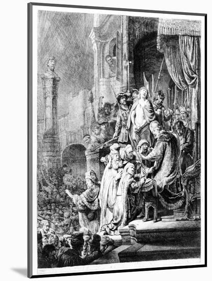 The Judgement of Christ, C.1636 (Etching)-Rembrandt van Rijn-Mounted Giclee Print