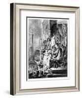 The Judgement of Christ, C.1636 (Etching)-Rembrandt van Rijn-Framed Giclee Print