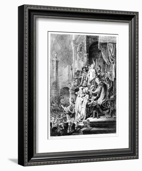 The Judgement of Christ, C.1636 (Etching)-Rembrandt van Rijn-Framed Giclee Print