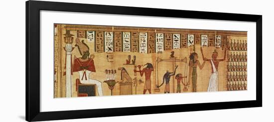 The Judgement of Osiris, Detail from a Book of the Dead, Late Period (Papyrus)-null-Framed Giclee Print