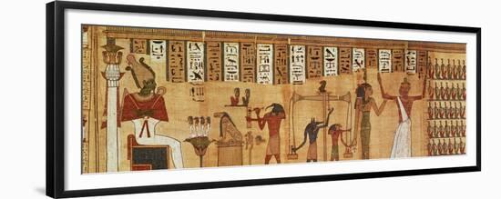 The Judgement of Osiris, Detail from a Book of the Dead, Late Period (Papyrus)-null-Framed Giclee Print