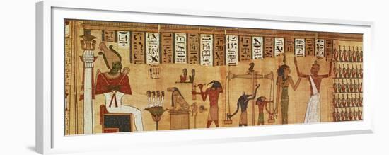 The Judgement of Osiris, Detail from a Book of the Dead, Late Period (Papyrus)-null-Framed Giclee Print
