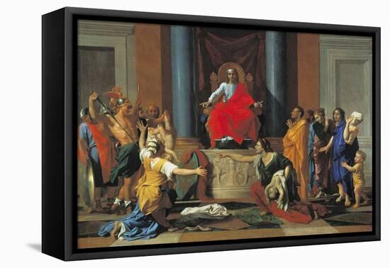 The Judgement of Solomon, 1649-Nicolas Poussin-Framed Stretched Canvas