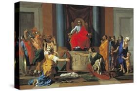 The Judgement of Solomon, 1649-Nicolas Poussin-Stretched Canvas