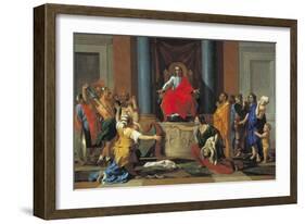 The Judgement of Solomon, 1649-Nicolas Poussin-Framed Giclee Print