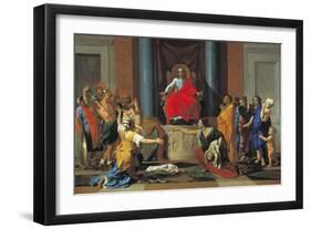 The Judgement of Solomon, 1649-Nicolas Poussin-Framed Giclee Print