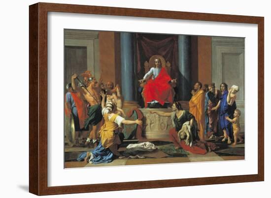 The Judgement of Solomon, 1649-Nicolas Poussin-Framed Giclee Print