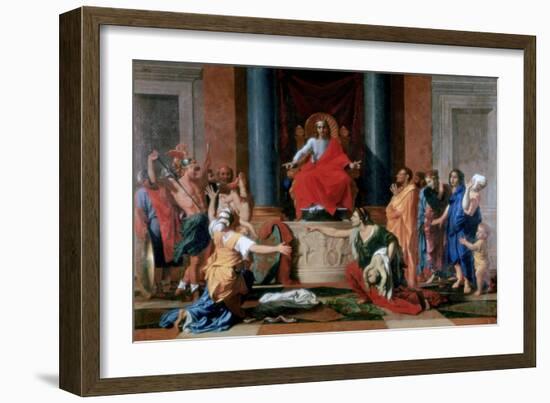 The Judgement of Solomon, 1649-Nicolas Poussin-Framed Giclee Print