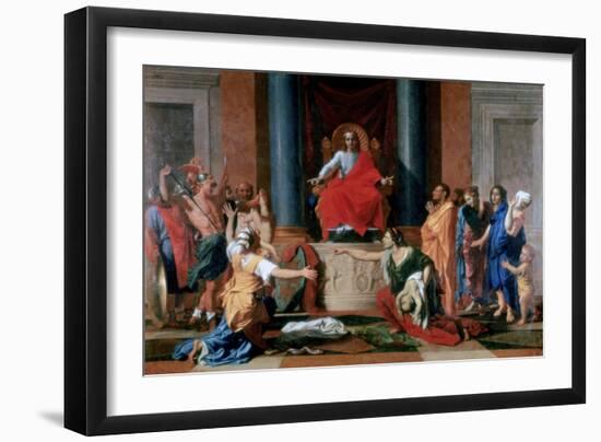 The Judgement of Solomon, 1649-Nicolas Poussin-Framed Giclee Print