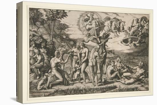 The Judgment of Paris, after Raphael, c.1510-20-Marcantonio Raimondi-Stretched Canvas