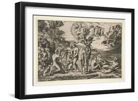 The Judgment of Paris, after Raphael, c.1510-20-Marcantonio Raimondi-Framed Giclee Print