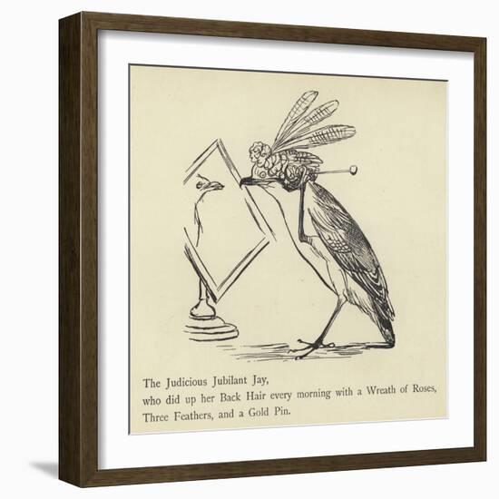 The Judicious Jubilant Jay-Edward Lear-Framed Giclee Print