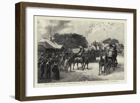 The July Sales at Newmarket, a Sketch in Tattersall's Sale Paddock-null-Framed Giclee Print