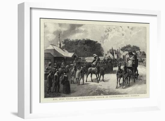 The July Sales at Newmarket, a Sketch in Tattersall's Sale Paddock-null-Framed Giclee Print