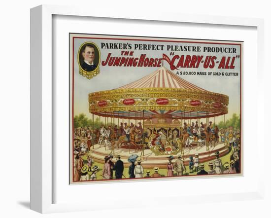 The Jumping Horse "Carry-Us-All" Carnival Poster-null-Framed Giclee Print