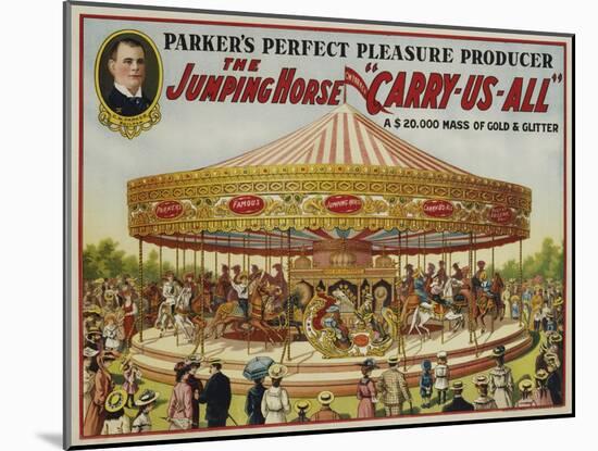 The Jumping Horse "Carry-Us-All" Carnival Poster-null-Mounted Giclee Print