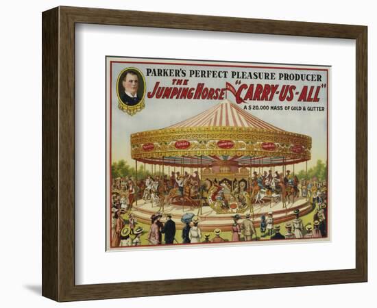 The Jumping Horse "Carry-Us-All" Carnival Poster-null-Framed Giclee Print