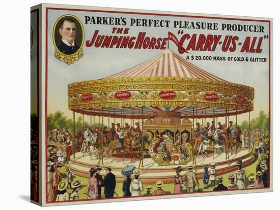 The Jumping Horse "Carry-Us-All" Carnival Poster-null-Stretched Canvas