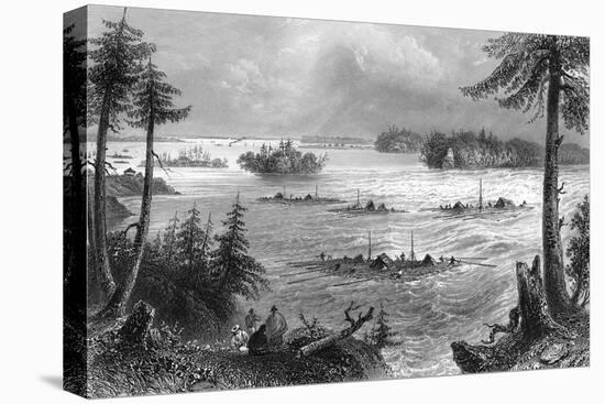 The Junction of the Ottawa and St Lawrence Rivers, Canada, 1842-John Cousen-Stretched Canvas