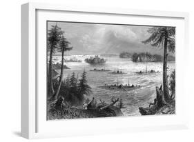 The Junction of the Ottawa and St Lawrence Rivers, Canada, 1842-John Cousen-Framed Giclee Print