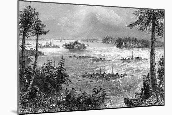 The Junction of the Ottawa and St Lawrence Rivers, Canada, 1842-John Cousen-Mounted Giclee Print