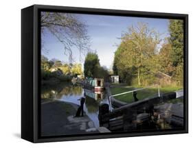 The Junction of the Stratford and Grand Union Canals, Kingswood Junction, Lapworth, Midlands-David Hughes-Framed Stretched Canvas