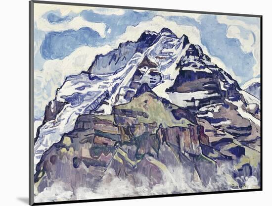 The Jungfrau, as Seen from Muerren-Ferdinand Hodler-Mounted Giclee Print