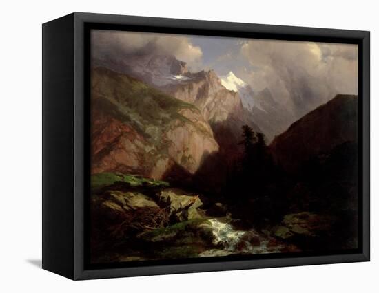 The Jungfrau, Switzerland-Alexandre Calame-Framed Stretched Canvas