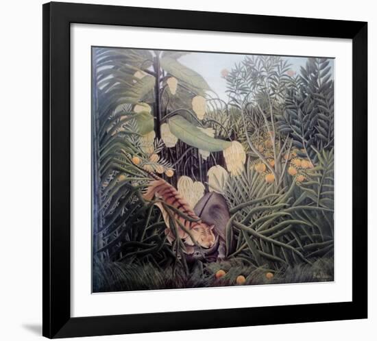 The Jungle, Tiger Attacking a Buffalo-Henri Rousseau-Framed Art Print