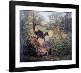 The Jungle, Tiger Attacking a Buffalo-Henri Rousseau-Framed Art Print