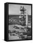 The Juno Ii Rocket Being Prepared for it's Moon Launch-null-Framed Stretched Canvas