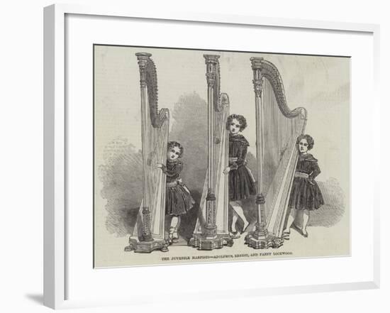 The Juvenile Harpists, Adolphus, Ernest, and Fanny Lockwood-null-Framed Giclee Print