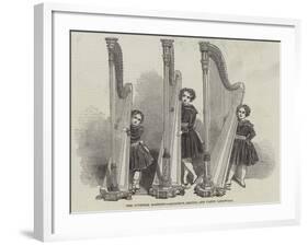 The Juvenile Harpists, Adolphus, Ernest, and Fanny Lockwood-null-Framed Giclee Print