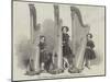 The Juvenile Harpists, Adolphus, Ernest, and Fanny Lockwood-null-Mounted Giclee Print