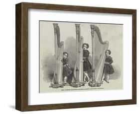 The Juvenile Harpists, Adolphus, Ernest, and Fanny Lockwood-null-Framed Giclee Print