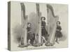 The Juvenile Harpists, Adolphus, Ernest, and Fanny Lockwood-null-Stretched Canvas