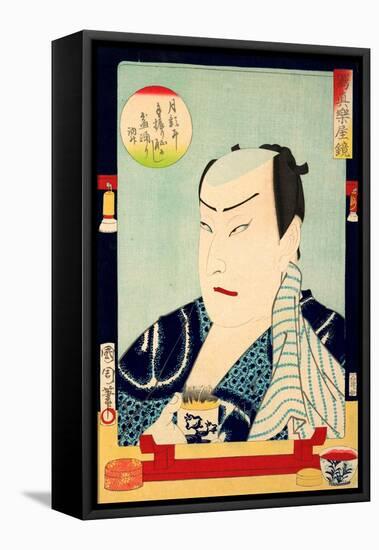 The Kabuki Actor Sawamura Gennosuke III-Kunichika toyohara-Framed Stretched Canvas