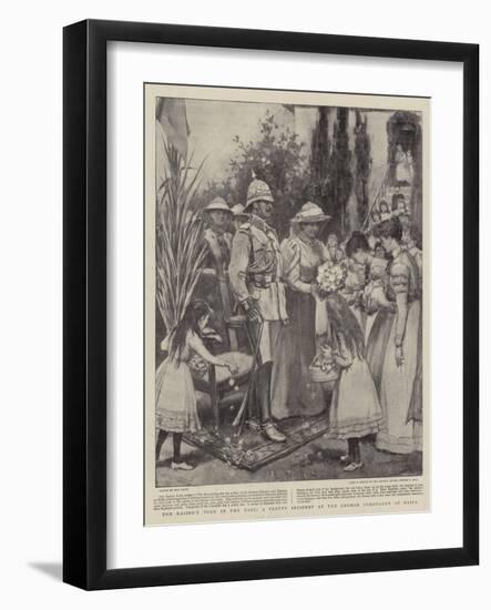 The Kaiser's Tour in the East, a Pretty Incident at the German Consulate at Haifa-Walter Stanley Paget-Framed Giclee Print