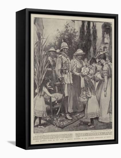 The Kaiser's Tour in the East, a Pretty Incident at the German Consulate at Haifa-Walter Stanley Paget-Framed Stretched Canvas