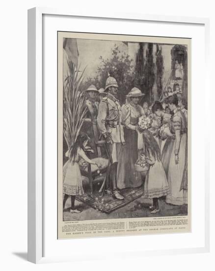 The Kaiser's Tour in the East, a Pretty Incident at the German Consulate at Haifa-Walter Stanley Paget-Framed Giclee Print