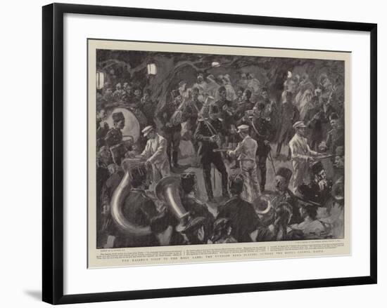 The Kaiser's Visit to the Holy Land, the Turkish Band Playing Outside the Hotel Carmel, Haifa-null-Framed Giclee Print