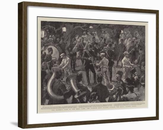 The Kaiser's Visit to the Holy Land, the Turkish Band Playing Outside the Hotel Carmel, Haifa-null-Framed Giclee Print