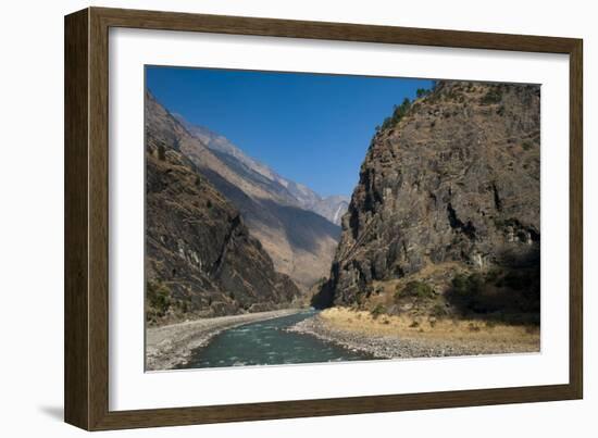 The Kali Gandaki is one of the major rivers of Nepal, Manaslu Region, Nepal, Himalayas, Asia-Alex Treadway-Framed Photographic Print