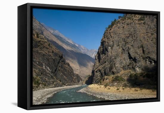 The Kali Gandaki is one of the major rivers of Nepal, Manaslu Region, Nepal, Himalayas, Asia-Alex Treadway-Framed Stretched Canvas